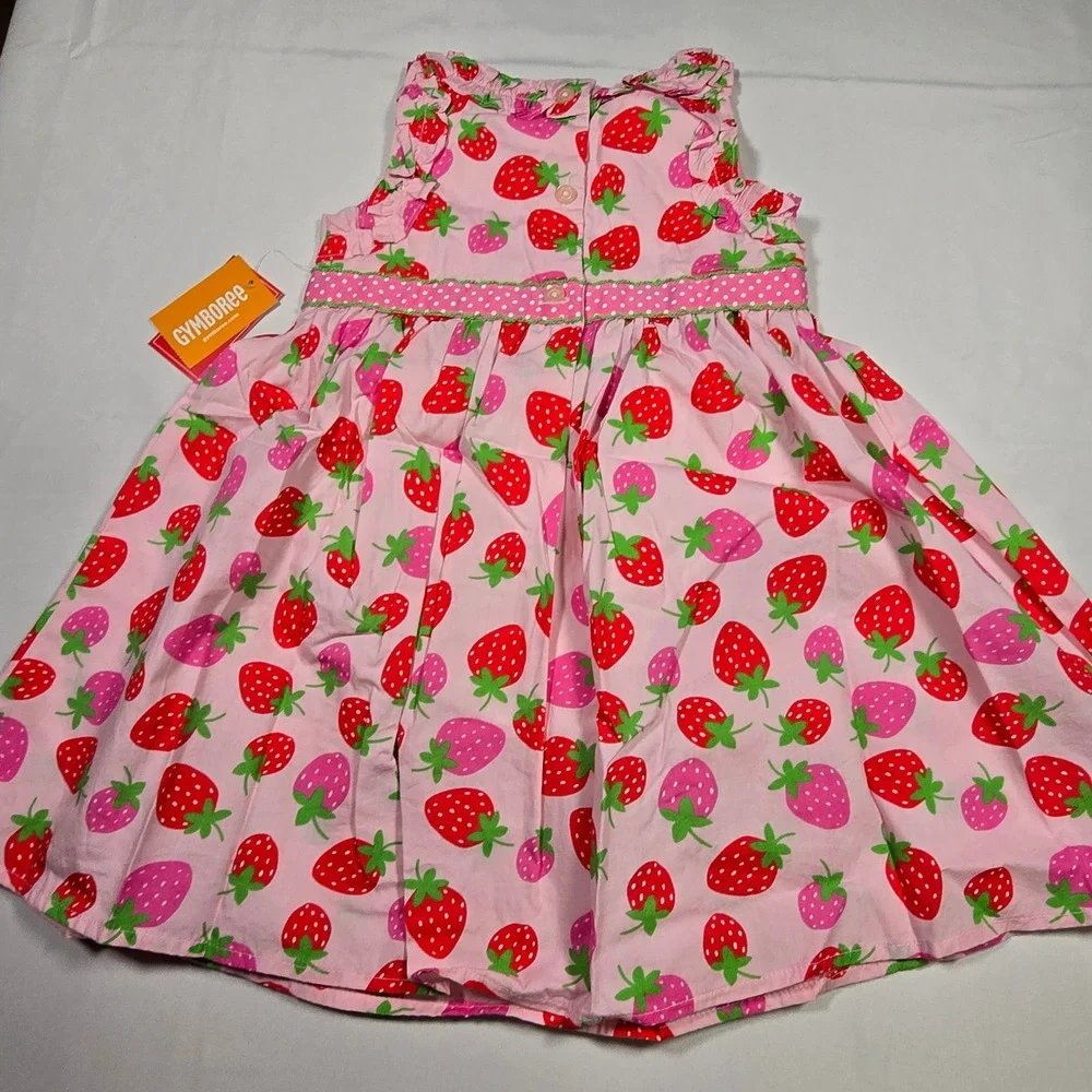 Gymboree Strawberry Print‎ Dress Girls 2T NWT Cottagecore Summer Ruffle